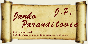 Janko Parandilović vizit kartica